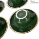 6 tasses à café Bistrot Yves Deshoulières APILCO, vert Empire et or. Green & Gold bistroware