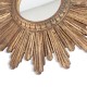 Ancien petit miroir soleil vintage en résine dorée 1950