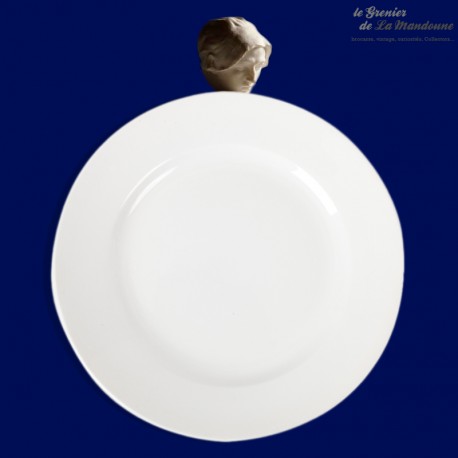2 assiettes plates blanches Digoin & Sarreguemines n°6, 19ème siècle