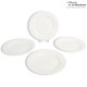 4 assiettes plates blanc-cassé Digoin Sarreguemines, 1920 - 1950