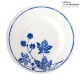 5 assiettes creuses Badonviller, motif feuilles bleues. French Antique