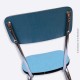 Chaise formica bleu pieds chrome vintage Loft