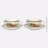 Paire de tasses & soucoupes anciennes gobelet porcelaine de chine