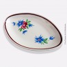 Ancien et rare petit plat ovale, en faience à fond plat lisse, signé « Y »