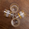 4 verres granités  vintage année 60 liserés jaunes