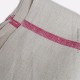 Nappe ancienne écru coton / lin, nappe de vigneron,  épais à liteaux rouge, 147 cm x 96 cm
