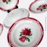 Lot de 8 Assiettes creuses anciennes DIGOIN SARREGUEMINES / Collection CIBON. French Antique