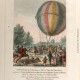 Estampe  La Conquête de l'Espace, les premiers ballons !  1783 - Histoire des ballons. 
