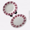 Duo d’assiettes anciennes STUART Hamage & Moulin des Loups. French Antique. Terre de Fer