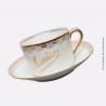 Tasse, Déjeuner "Madeleine", DRB Limoges décor or