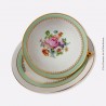 Déjeuner Limoges France, motif bouquet de fleurs & liseré or