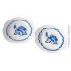 2 assiettes Digoin Sarreguemines modèle Michel (bleu)