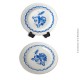 2 assiettes Digoin Sarreguemines modèle Michel (bleu)