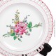 Assiette ajourée en faïence  de Lunéville Collection CHINA, décor rose 1889