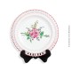 Assiette ajourée en faïence  de Lunéville Collection CHINA, décor rose 1889
