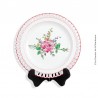 Assiette ajourée en faïence  de Lunéville Collection CHINA, décor rose 1889. French Antique