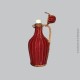Ancienne bouteille tressé rouge en scoubidous, années 70 vintage. Anse Rotin