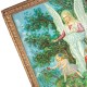 Chromolithographie L'ANGELO CUSTODE - SCHUTZENGEL vers 1900 Encadrée. Guardian Angel vintage