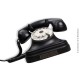 Téléphone à cadran bakélite noir French Vintage 1960