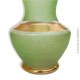 Vase en verre granité vert et or vintage