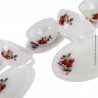 5 tasses avec soucoupes vintage ARCOPAL décor de Fruits rouges