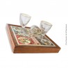 3 verres bistrot, verre moulé, rebord jaune