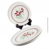 4 assiettes à dessert K&G Lunéville, décor pochoir Rouge/Vert. A partir de 1892
