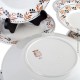 Lot de 8 Assiettes Porcelaine Opaque de GIEN 452, décor pochoir