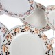Lot de 8 Assiettes Porcelaine Opaque de GIEN 452, décor pochoir