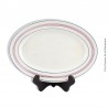 Plat ovale CERANORD St AMAND, Made in france, F. décor lignes bleu & rouge. French Antique