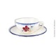 Le Grenier de la Mandoune. Tasse a café DIGOIN & SARREGUEMINES FRANCE, motif petites fleurs bleues et rouges. French antique 192