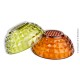 Le Grenier de la Mandoune. 2 saladiers vintage en verre transparent à facettes orange & vert