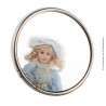 Ancien Miroir de barbier rond une face vintage