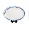 Grand plat ovale LUNÉVILLE KG TRADITION France, Modèle Blue Flowers. French Antique