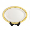 Plat ovale vintage SALINS modèle Monton Jaune, Liseré Jaune et Noir, Made in France