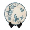 Assiette « Mésange » Longwy, vers 1900. Made in France