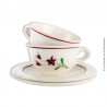 2 tasses à café avec soucoupes, faïencerie Salins. French Antique