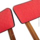 Le Grenier de la Mandoune. 2 chaises tissu rouge d'origine, vintage années 60