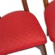Le Grenier de la Mandoune. 2 chaises tissu rouge d'origine, vintage années 60