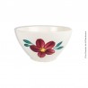 Bol Digoin France, peint à la main décor fleurs rouge et bleu