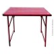 Le Grenier de la Mandoune. Table pliante en métal couleur rouge, camping vintage