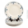 5 assiettes demi-creuses, Longchamp modèle Versailles Ennegé Terre de Fer. à partir de 1912-1915