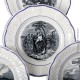 Le Grenier de la Mandoune. Lot de 8 Assiettes parlantes, de la série « Jésus… »  H.B. Choisy-le-Roi, XIXe siècle