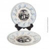 2 Assiettes parlantes Bordeaux J. Vieillard & C « Marchés de Paris ». 1845 - 1865