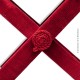 Le Grenier de la Mandoune. Ancien tabouret pliant en velours rouge Style Napoléon III