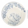 Ancien Compotier, plat sur pied, J.S & Cie TERRE DE FER CHASSE, décor faisan. French Antique