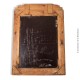 Le Grenier de la Mandoune. Ancien miroir biseauté, cadre bois, style art déco 75 x 53,5 cm