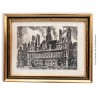Gravure Eau forte "HÔTEL DE VILLE DE PARIS " Burin original de DECARIS