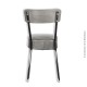 Chaise de bureau industrielle, métal et assise en skaï gris