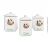 3 Pots à épices en faïencerie fine, décor L'Angélus de Millet
